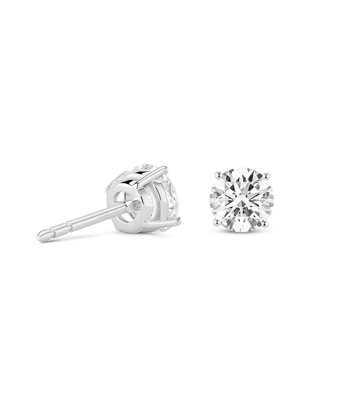 Finest Lab-Grown Diamond 2ct. tw. Round Brilliant Solitaire Studs - Image 2
