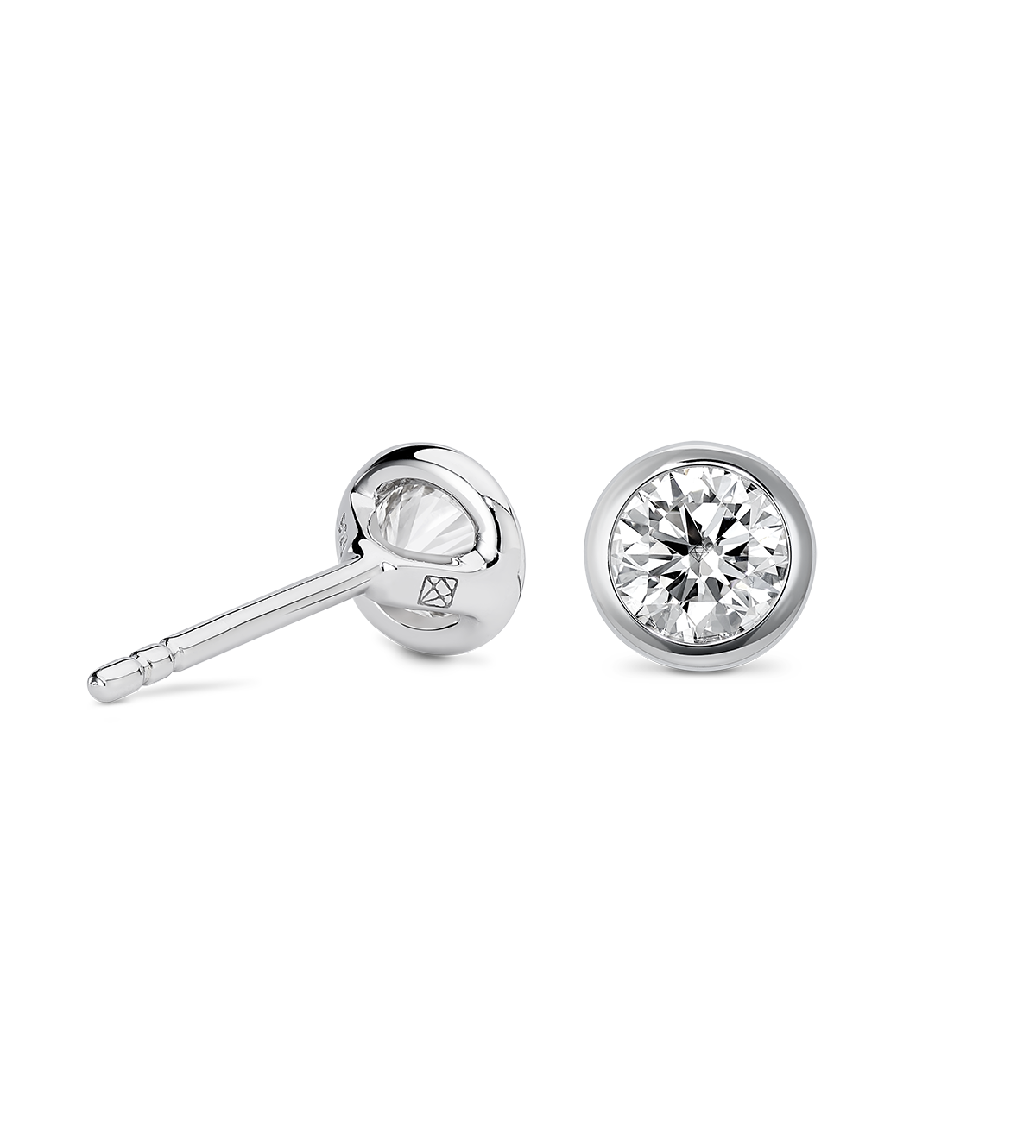 Basics Lab-Grown Diamond 1/2ct. tw. Round Brilliant Bezel Studs - Image 2