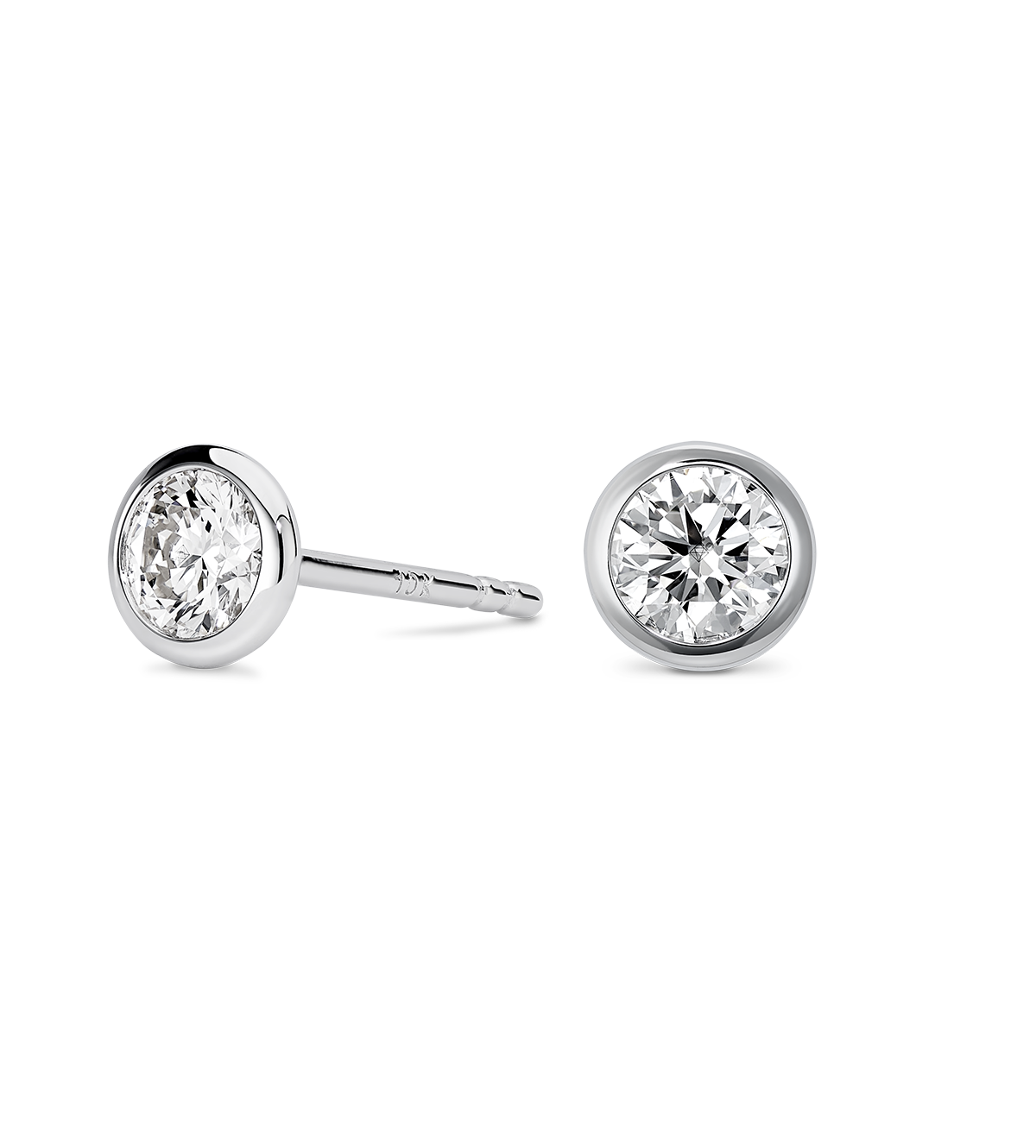 Basics Lab-Grown Diamond 1/2ct. tw. Round Brilliant Bezel Studs - Image 3
