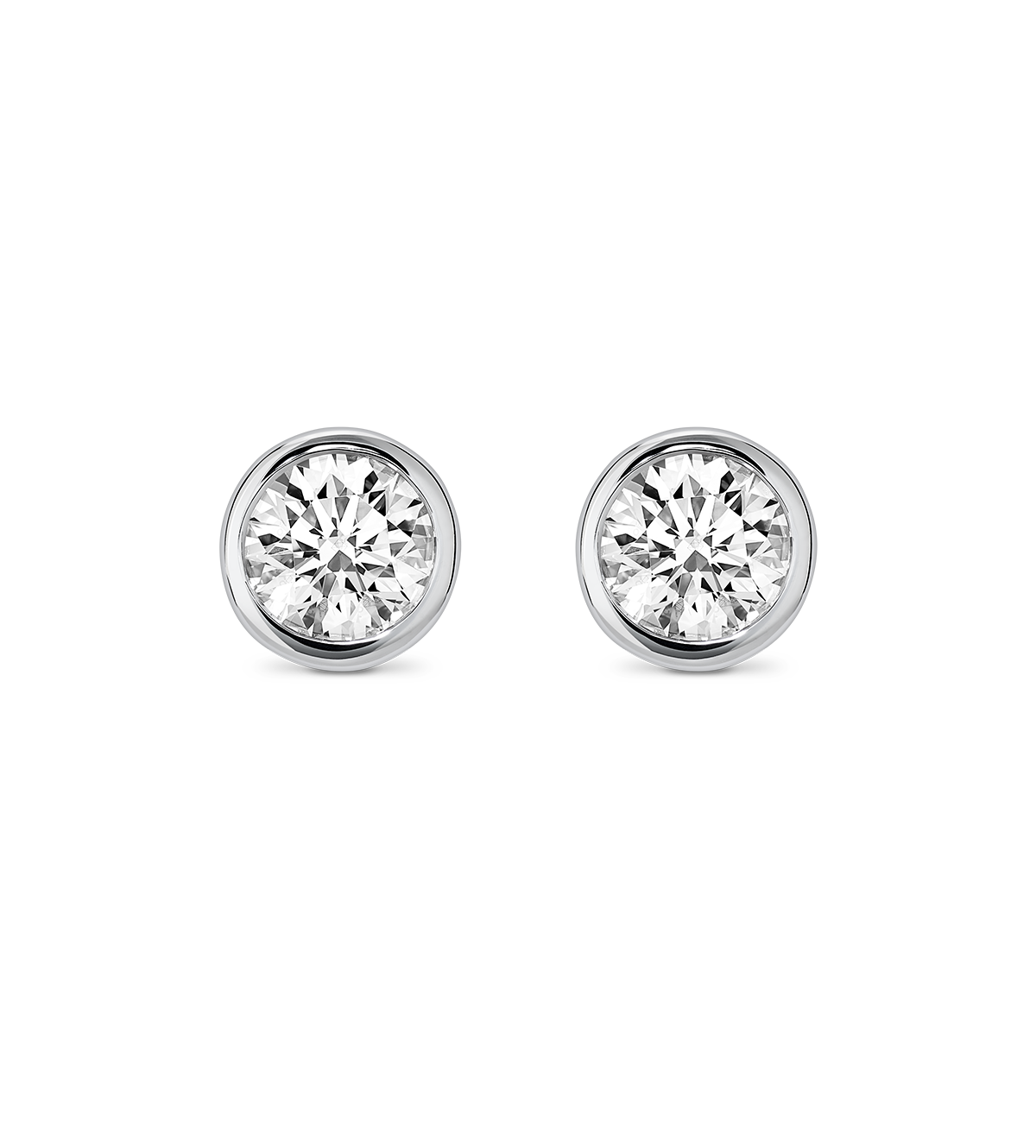 Basics Lab-Grown Diamond 1/2ct. tw. Round Brilliant Bezel Studs - Image 4