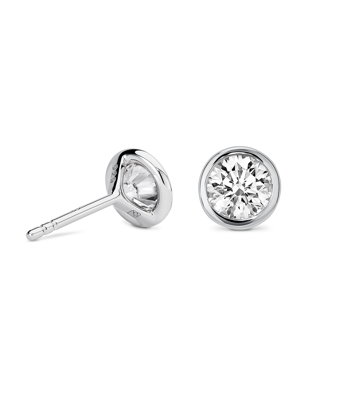 Basics Lab-Grown Diamond 1/2ct. tw. Round Brilliant Bezel Studs - Image 5