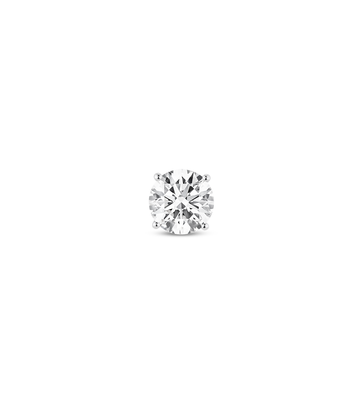 Finest Lab-Grown Diamond 1ct. Round Brilliant Solitaire Single Stud