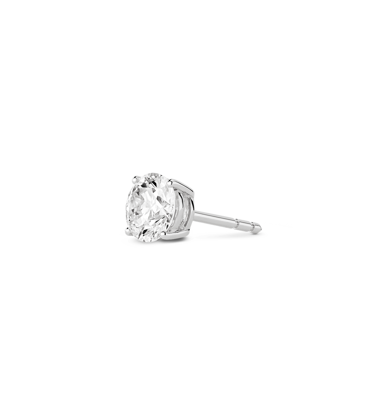 Finest Lab-Grown Diamond 1ct. Round Brilliant Solitaire Single Stud - Image 2